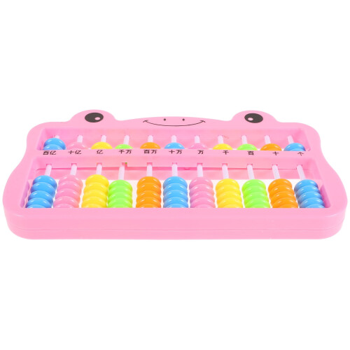 Pink bead abacus math tool for kids plastic 7-bead