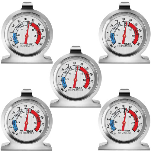 Refrigerator Thermometer Large Dial 5 Pack