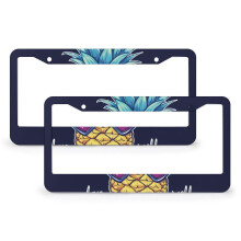 Pineapple License Plate Covers Aluminum 2 pcs