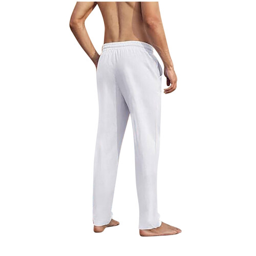 Men's casual jogger pants white L 2