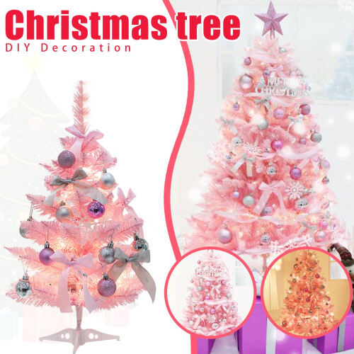 Pink Mini Christmas Tree with Lights 23.6 inch