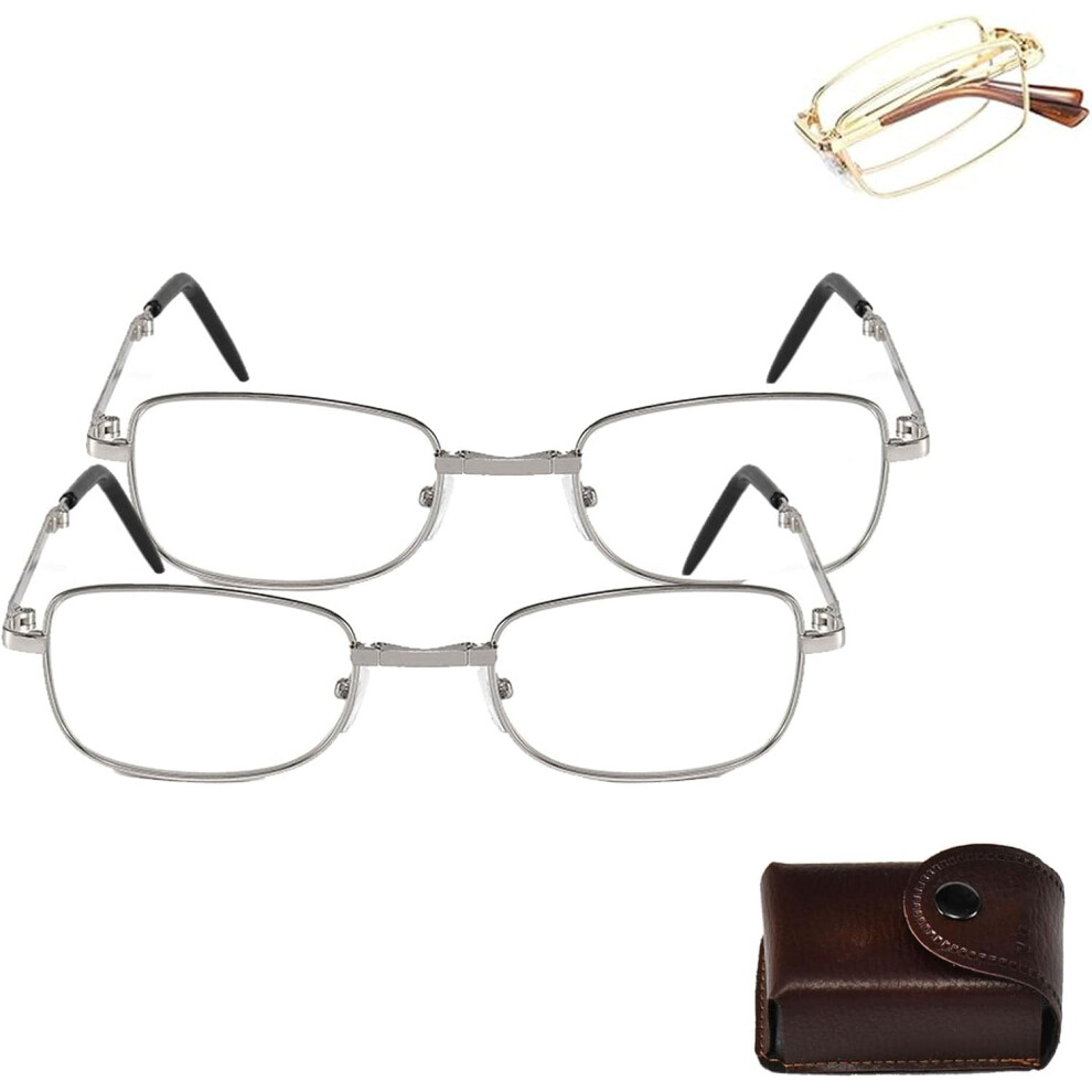 Charmoo reading glasses titanium folding clear lens