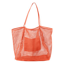 Large Mesh Tote Bag with Reinforced Handles and Inner Pocket for Shopping Beach Travel and Daily Use
