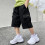 Short ample pour garçon, longueur genou, noir, taille élastique, style vintage 2