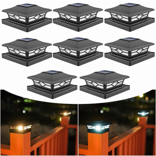Solar Post Lights for Deck and Fence – IP44, 2 Modes,