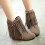 Women's Ankle Boots Mid Heel Pointed Toe Slip-on 38 4