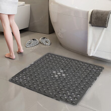 Covoraș de duș antiderapant din silicon, 20,8" x 20,8", albastru și argintiu