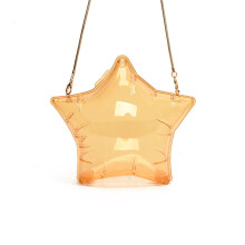 Star-shaped evening bag with metal chain strap PVC