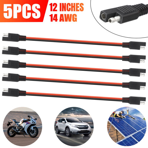 5 τεμάχια 14Gauge12" Γρήγορη αποσύνδεση πολωμένου καλωδίου τροφοδοσίας 2 ακίδων