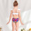 Blommigt V-ringat bikiniset för flickor 4