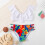 Blommigt V-ringat bikiniset för flickor 5
