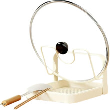 Soporte para tapas de ollas con bandeja de goteo extraíble