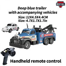 1:64 Scale Mini Alloy Truck RC Car with Lights 2.4Ghz Remote and App Control Toy Car Birthday Christmas Gifts for Kids-Deep Blue