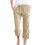 SYMOID Women's Linen Blend Capris with Pockets Khaki 5XL 1