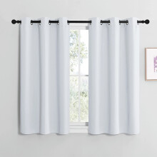 Rideaux thermiques occultants gris-blanc, 2 panneaux