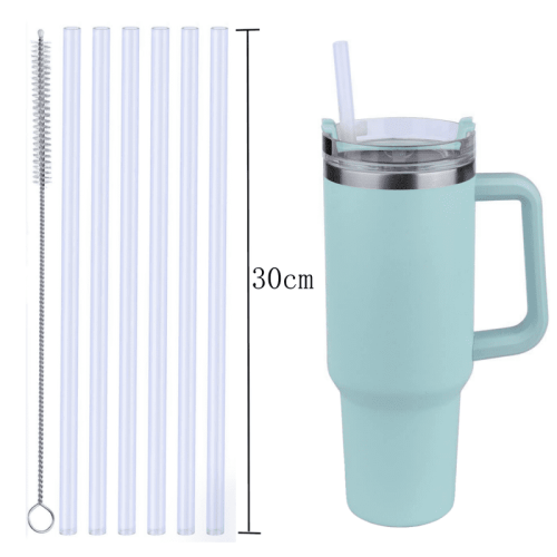Reusable Plastic Straw with Cleaning Brush for Stanley 1