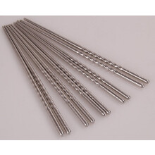 Baguettes en acier inoxydable, design spiralé, 5 paires, 21,8 cm (8,6 pouces)