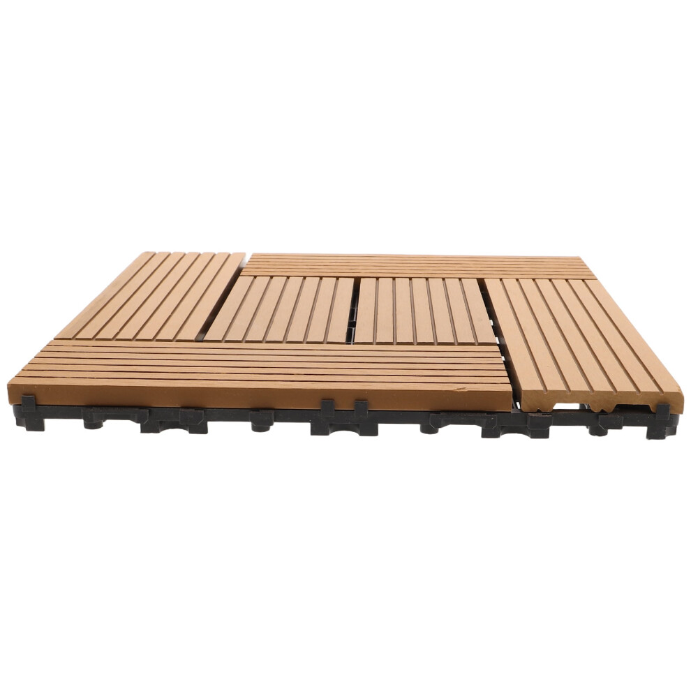 Patio Deck Tiles Plastic Interlocking Coffee Color 913211372630