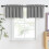 Silver Grey Rod Pocket Window Valances 42"x18" 2 Panels 1