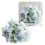 Bouquet artificiale di peonie blu e ortensie con steli 1