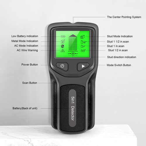 Ηλεκτρονικός ανιχνευτής τοίχου Stud Finder 5 σε 1 1