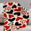 Valentinspledd boho hjerter rød svart fleece 5