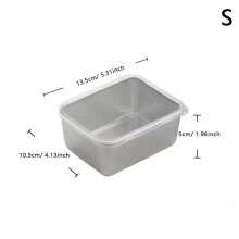 Stainless Steel Rectangular Food Storage Tray with Cover