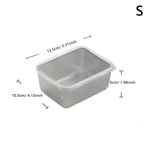 Stainless Steel Rectangular Food Storage Tray with Cover