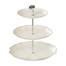 Silver Multi-Layer Fruit Tray with Flower Design 1 pc