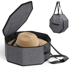 Collapsible Hat Box Grey for Travel and Storage