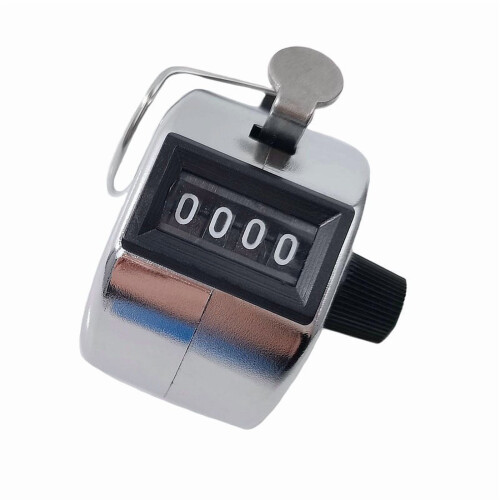 Manual tally counter metal handheld mechanical 4-digit