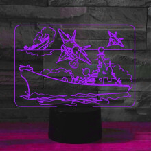 Flyvemaskine Natlampe LED3D Illusionslampe USB-drevet