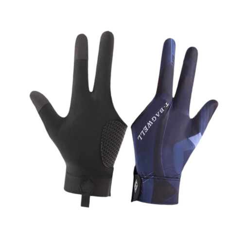 Pool gloves right hand blue separate finger 3-finger 1