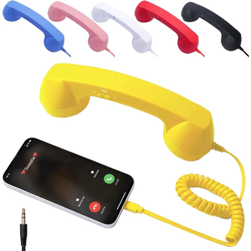 Retro phone handset for mobiles Type-C red 1 piece