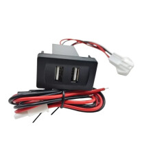 Doppelter USB-Anschluss für Kfz-Ladegerät, 2,1 A, Kippschalter, Integrierte Steckdose, T4-Auto-Doppel-USB-Ladegerät, Rot