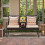 Divano a due posti da esterno in rattan con cuscini e tavolino, colore beige. 2