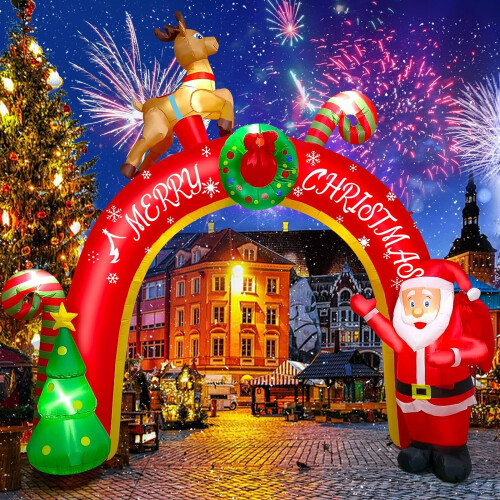 Opblaasbare kerstboog met LED-verlichting, 3 meter