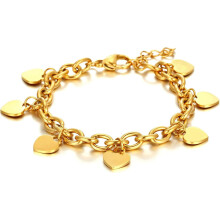 Gold Plated Stainless Steel Charm Bracelet for Women