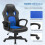 Lacoo mid-back gaming chair PU leather blue 3