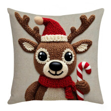 Kussenhoes met sneeuwpop-kerstmotief, 18x18 inch