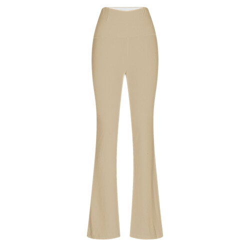 Women's yoga pants solid color tight fit flared 1 pair 2