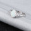 Women's white fire opal alloy ring size 5-11 5