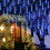 LED-meteorenregen lichtslinger blauw 288-LED8-buis 7