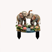 Estaca de jardín acrílica con forma de elefante para decoración de caminos exteriores