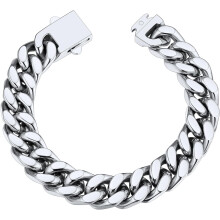 Ανδρικό βραχιόλι Cuban Link από ανοξείδωτο ατσάλι, μαύρο ή 18 καράτια