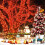 Solar lichtslinger met 200 LED's, 22 meter, 8 standen, waterdicht, rood 7