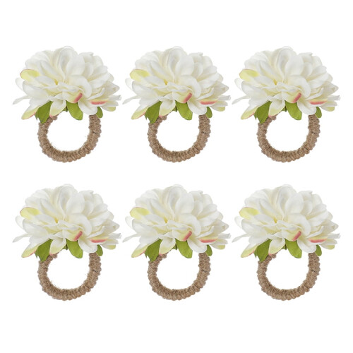 Serviettenringe mit Blumenmuster, 6 Stück