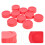 Red Round PP Beverage Lids Set of 10 1
