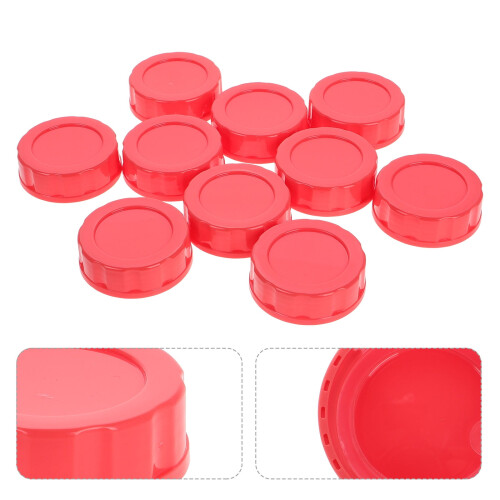 Red Round PP Beverage Lids Set of 10