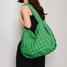 Large Quilted Puffer Tote Bag for Women – Soft Puffy Crossbody, Hobo Handbag, Puff Purse – Birthday & Mother’s Day Gift